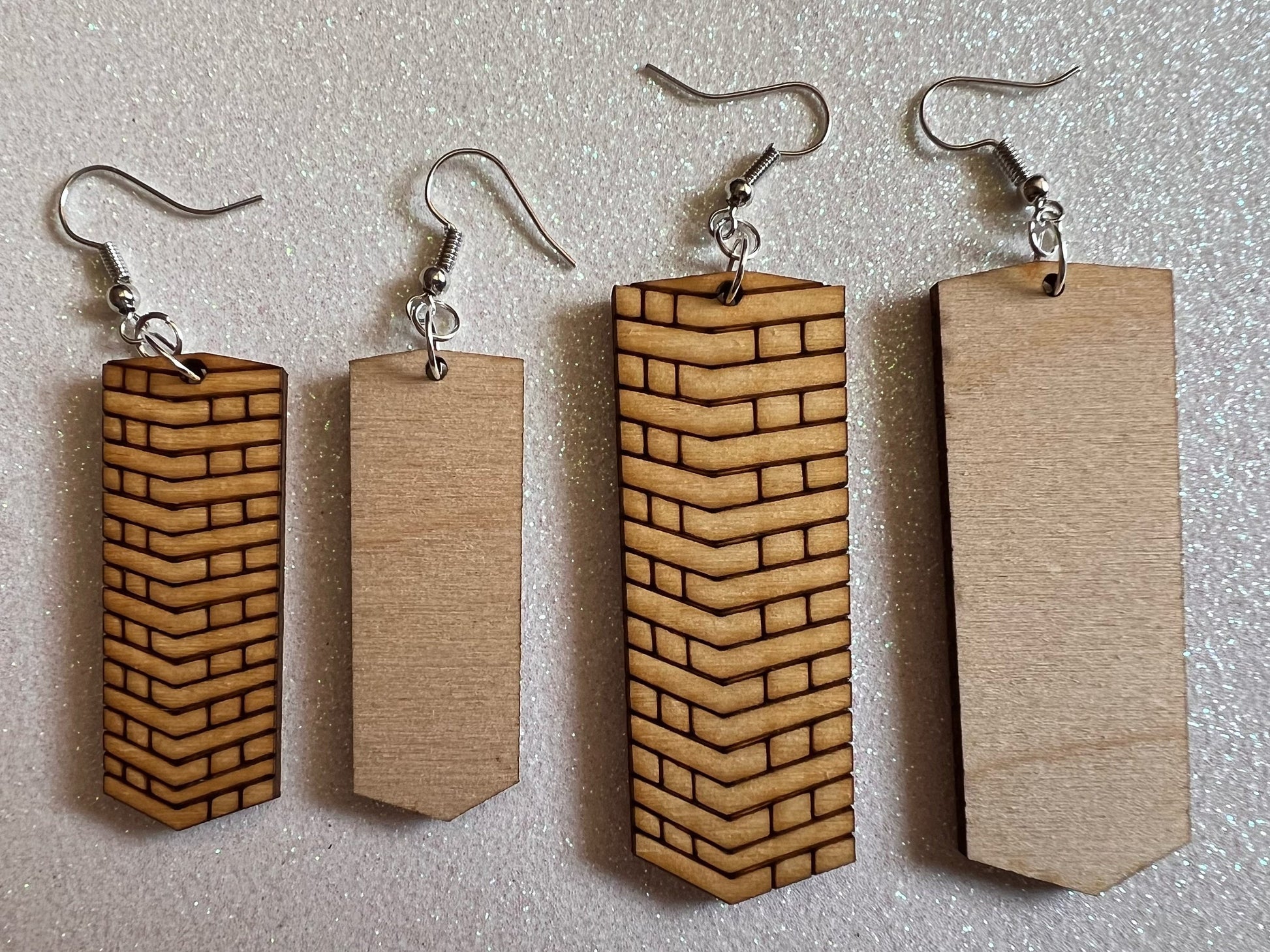 Wooden Tumble Block Earrings: Laser Cut Wood Earrings, Game Night, Best Gifts for Her/Him/Them