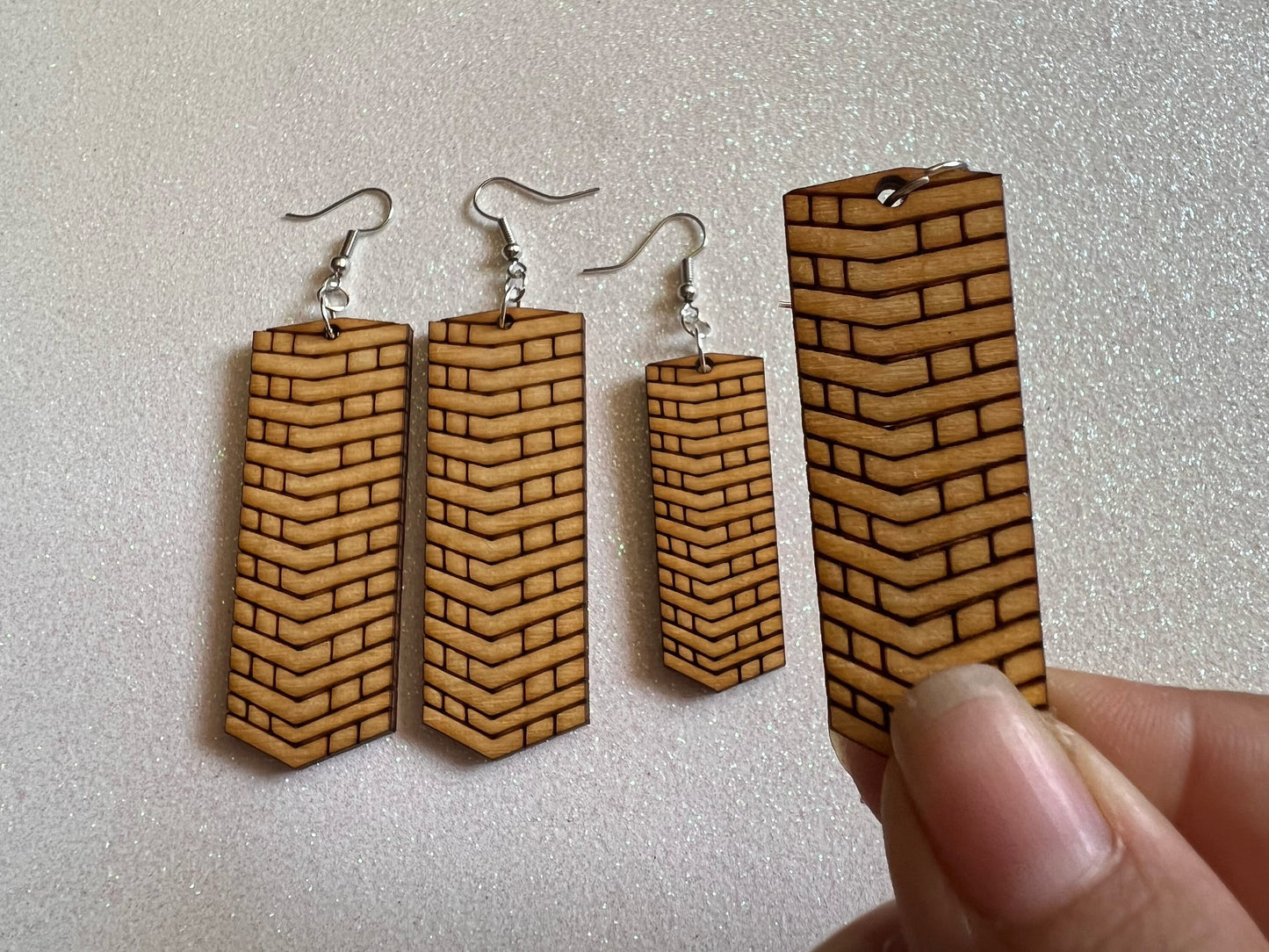 Wooden Tumble Block Earrings: Laser Cut Wood Earrings, Game Night, Best Gifts for Her/Him/Them