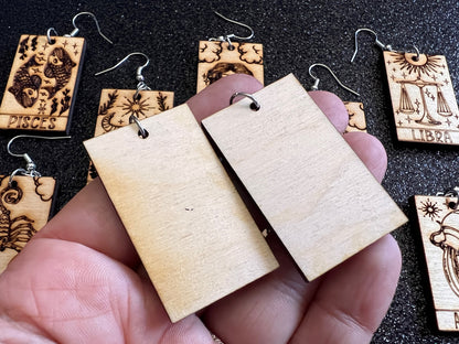 Wooden Zodiac Earrings: Laser Cut Wood Astrology Signs, Leo, Scorpio, Aries, Pisces, Cancer, Virgo, Gemini, Aquarius, Gifts for Her/Him/Them