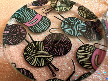 Yarn Earrings: Laser Cut Acrylic Knitting Earrings, Crafter, Knit, Crochet, Hobby, DIY, Gift, Crafting, Crochet, Best Gifts for Her/Him/Them