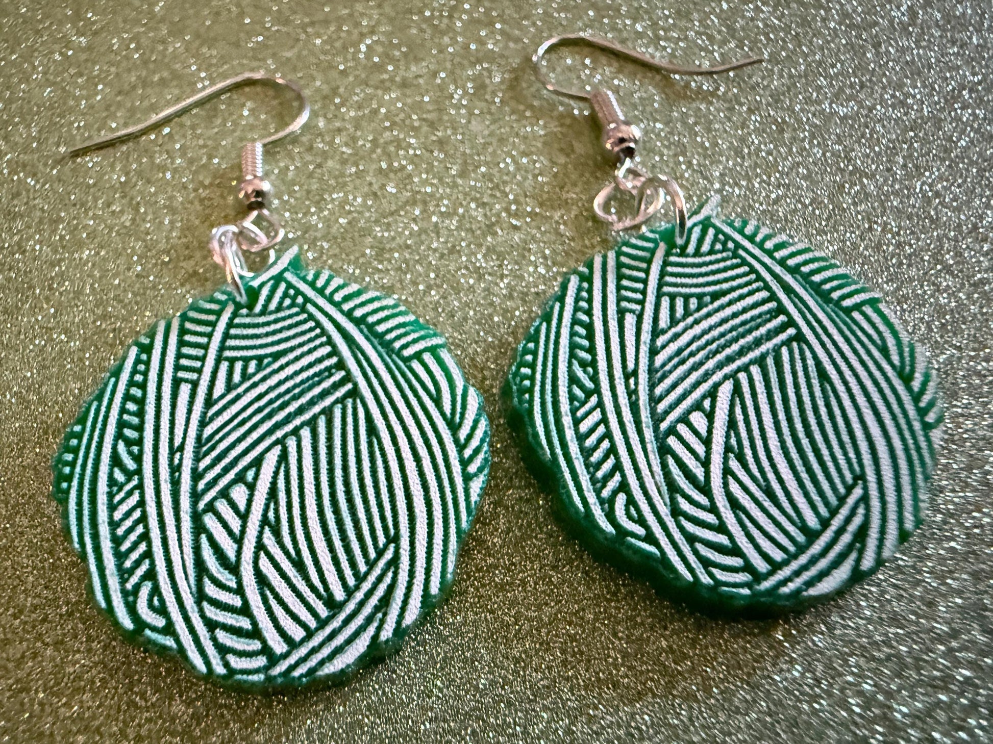 Yarn Earrings: Laser Cut Acrylic Yarn Ball, Knitting, Crafter, Knit, Crochet, Hobby, DIY, Gift, Craft, Crochet, Best Gifts for Her/Him/Them