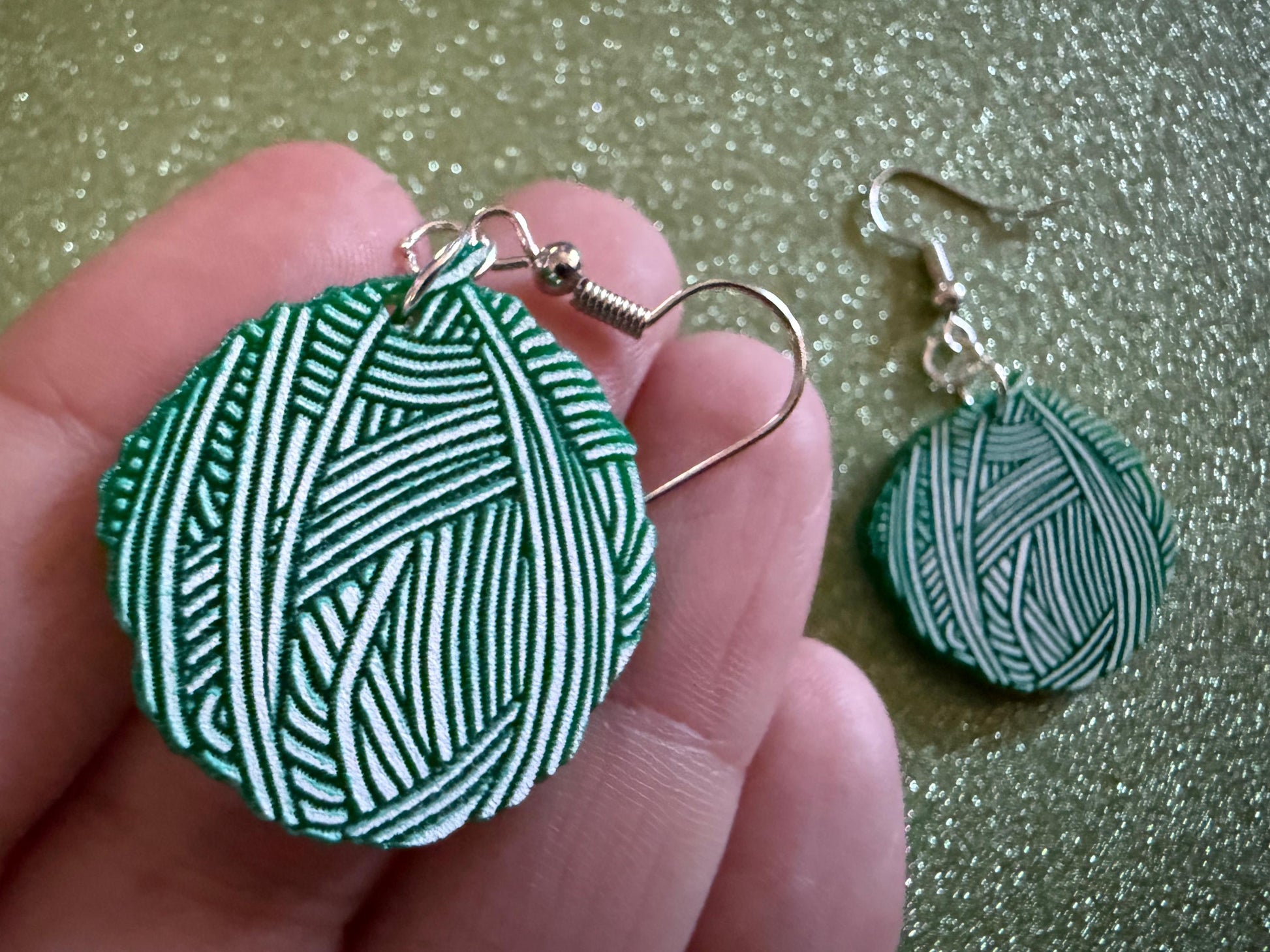 Yarn Earrings: Laser Cut Acrylic Yarn Ball, Knitting, Crafter, Knit, Crochet, Hobby, DIY, Gift, Craft, Crochet, Best Gifts for Her/Him/Them