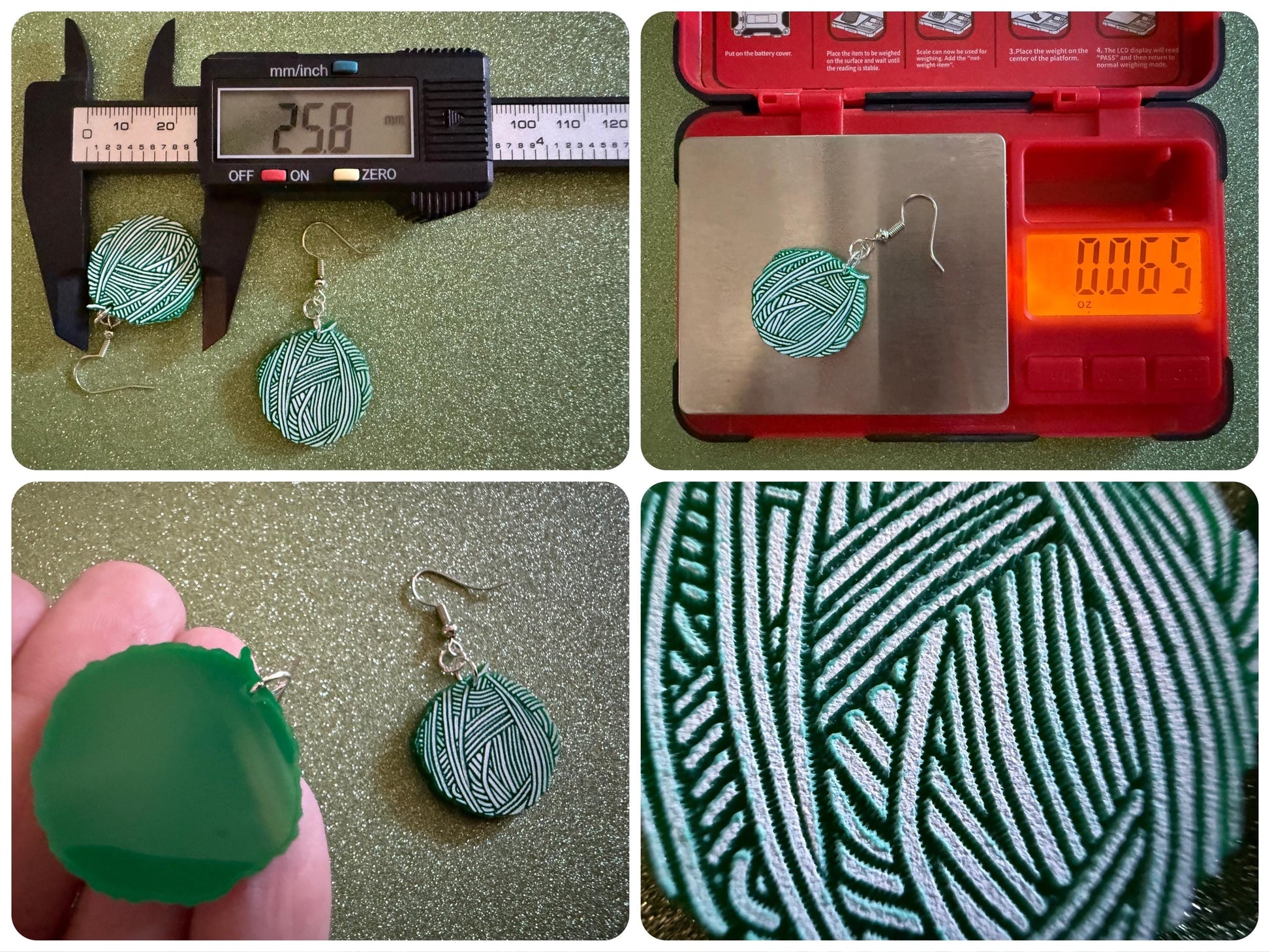 Yarn Earrings: Laser Cut Acrylic Yarn Ball, Knitting, Crafter, Knit, Crochet, Hobby, DIY, Gift, Craft, Crochet, Best Gifts for Her/Him/Them