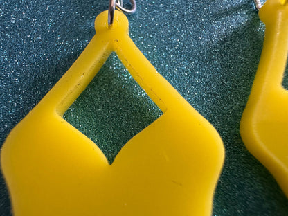Yellow Bathing Suit Earrings: Laser Cut Acrylic Swimsuit Earrings, Beach, Swim, Swimming, Swimmer, Vacay, Best Gifts for Her/Him/Them