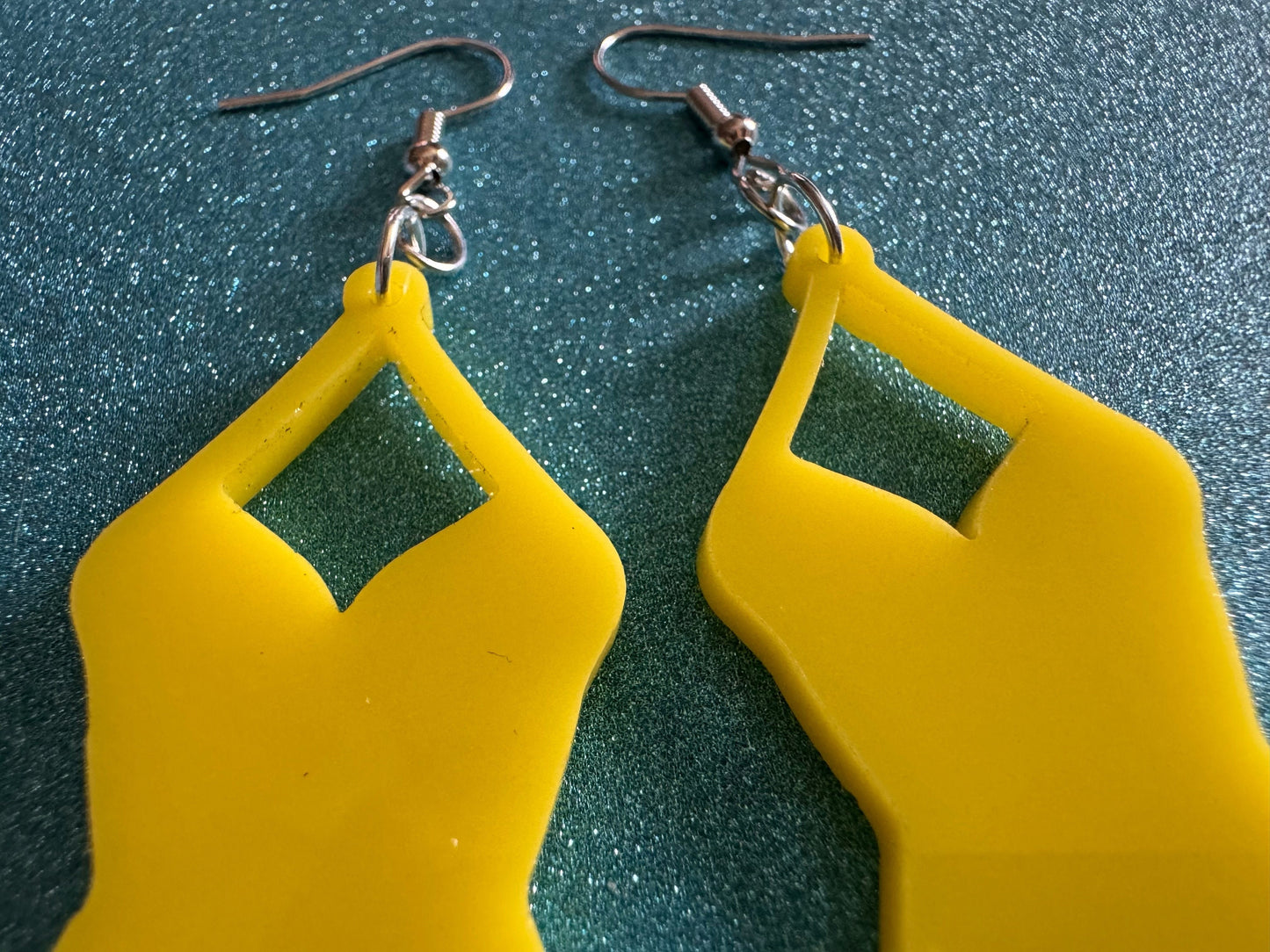 Yellow Bathing Suit Earrings: Laser Cut Acrylic Swimsuit Earrings, Beach, Swim, Swimming, Swimmer, Vacay, Best Gifts for Her/Him/Them