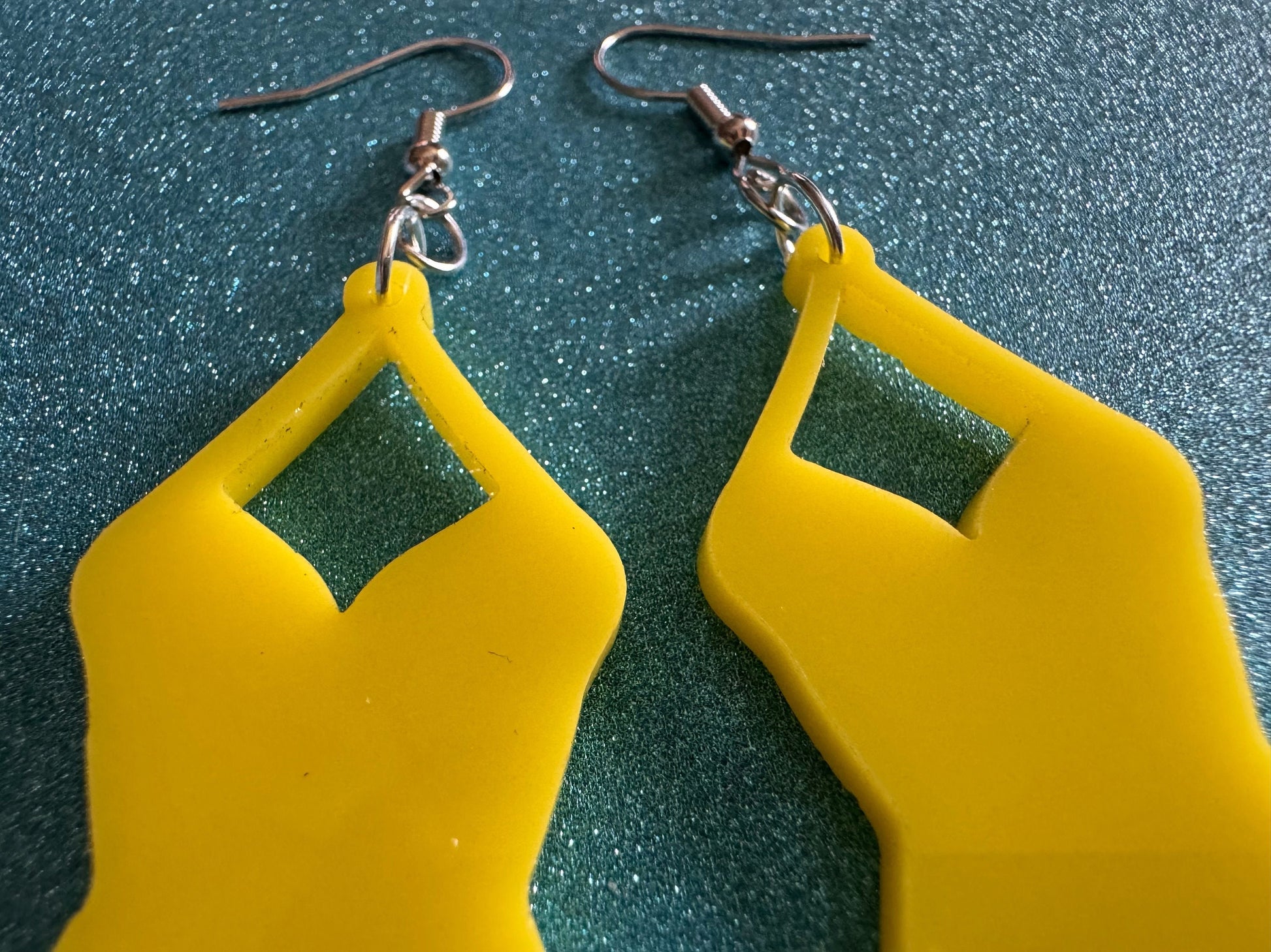 Yellow Bathing Suit Earrings: Laser Cut Acrylic Swimsuit Earrings, Beach, Swim, Swimming, Swimmer, Vacay, Best Gifts for Her/Him/Them