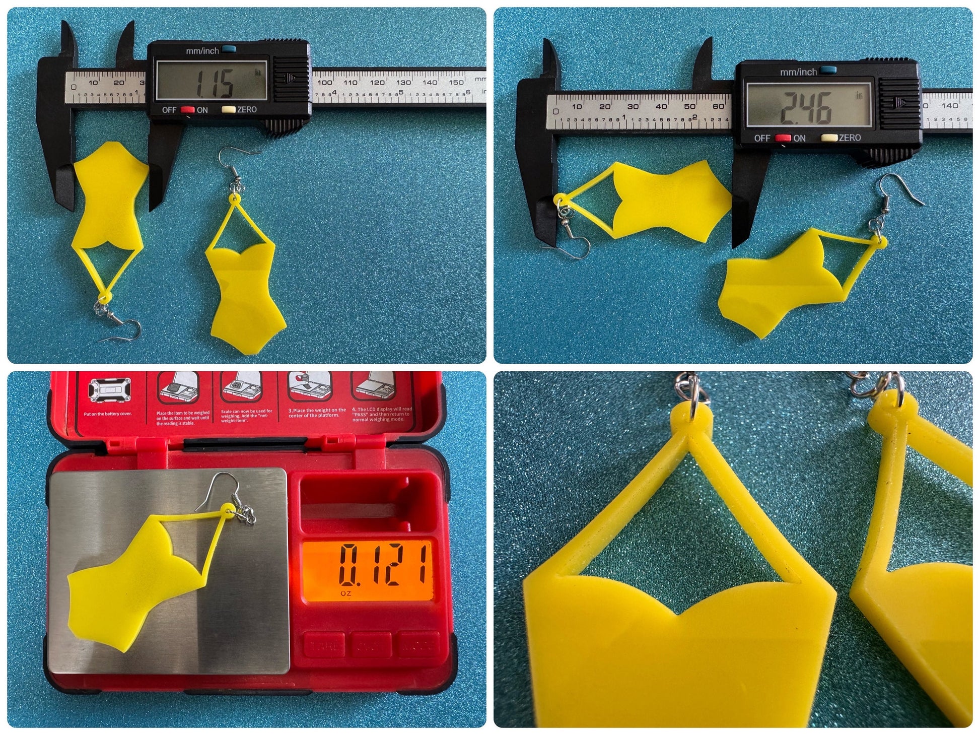 Yellow Bathing Suit Earrings: Laser Cut Acrylic Swimsuit Earrings, Beach, Swim, Swimming, Swimmer, Vacay, Best Gifts for Her/Him/Them