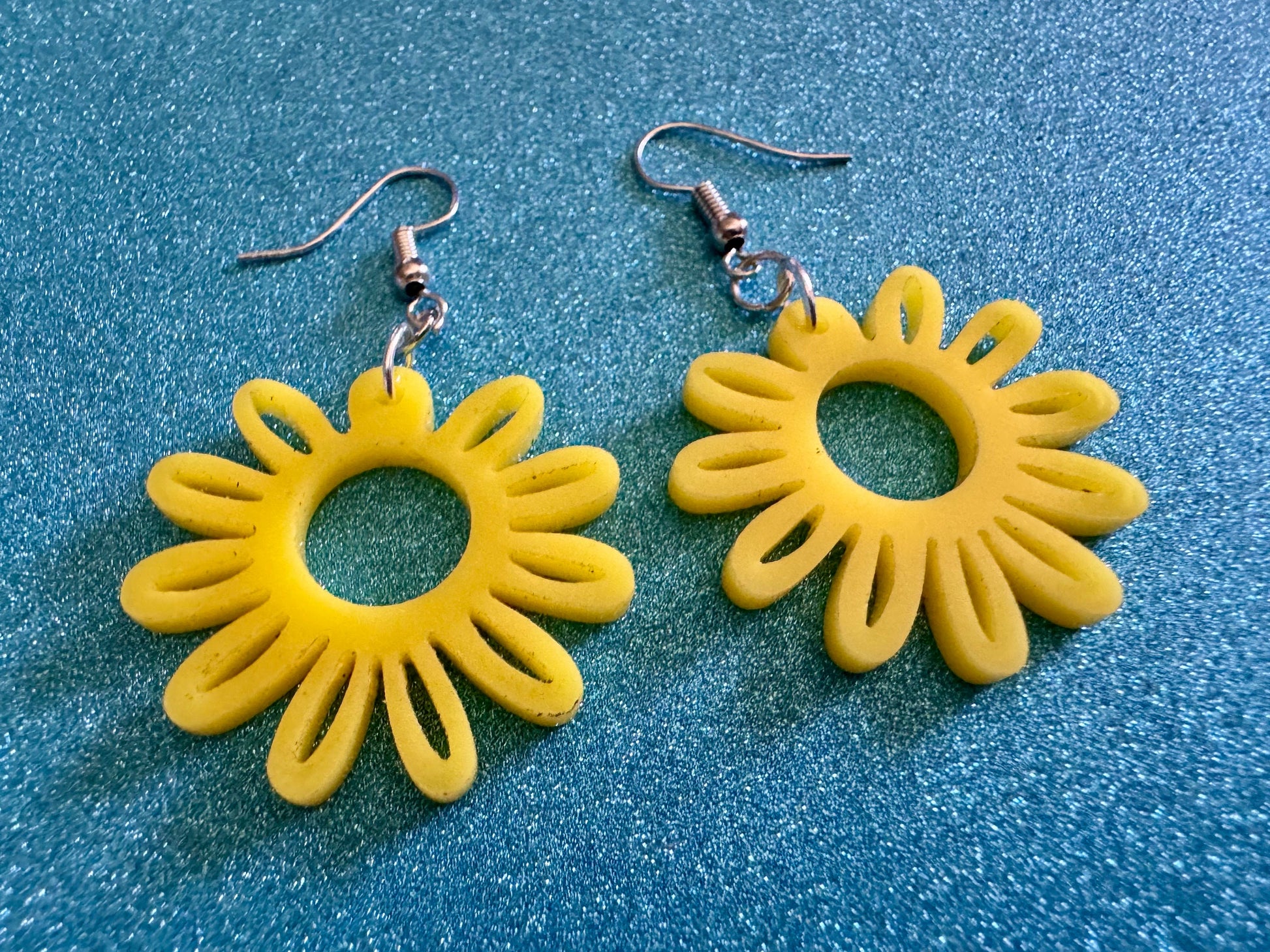 Yellow Flower Earrings: Laser Cut Acrylic Flowers, Sunflower, Daisy, Floral, Plant, Botany, Garden, Summer, Best Gifts for Her/Him/Them