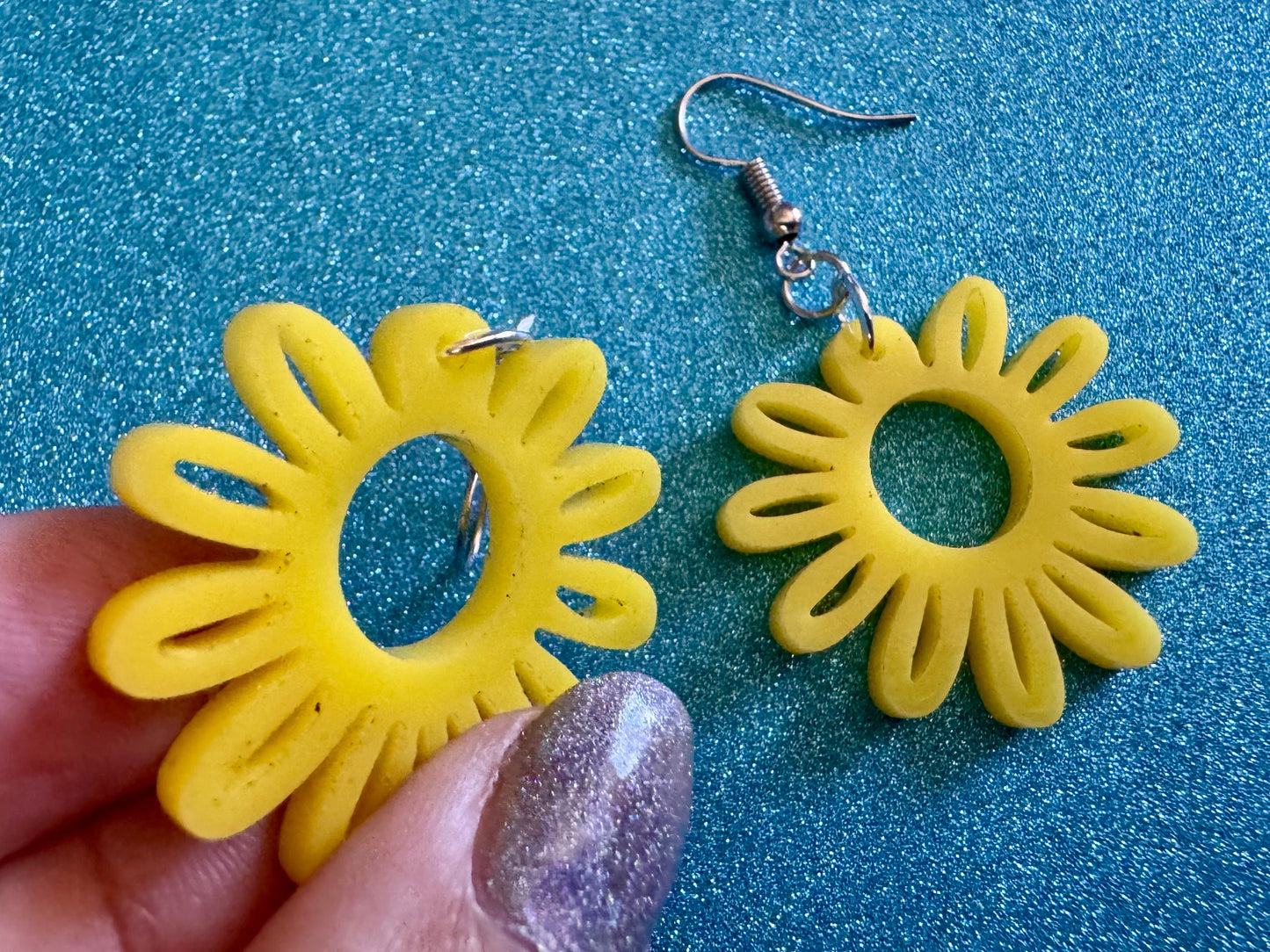 Yellow Flower Earrings: Laser Cut Acrylic Flowers, Sunflower, Daisy, Floral, Plant, Botany, Garden, Summer, Best Gifts for Her/Him/Them