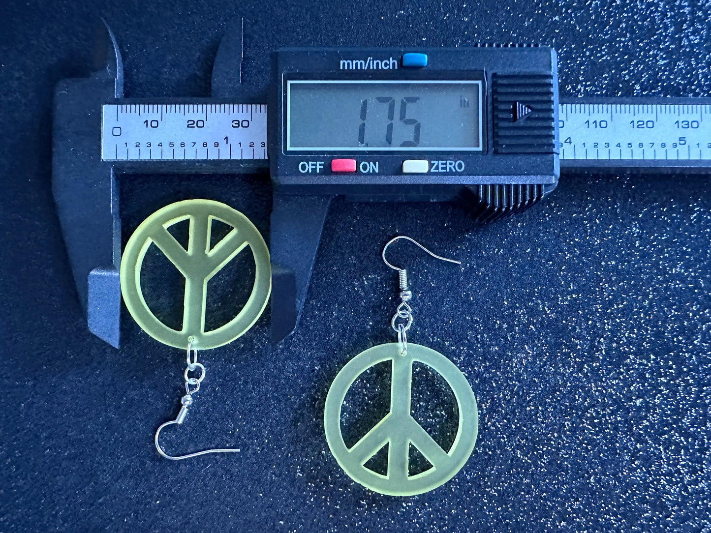 Yellow Peace Sign Earrings: Laser Cut Acrylic Peace Signs, Hippie, Hipster, 80s, Happiness, Happy, Best Gifts for Her/Him/Them