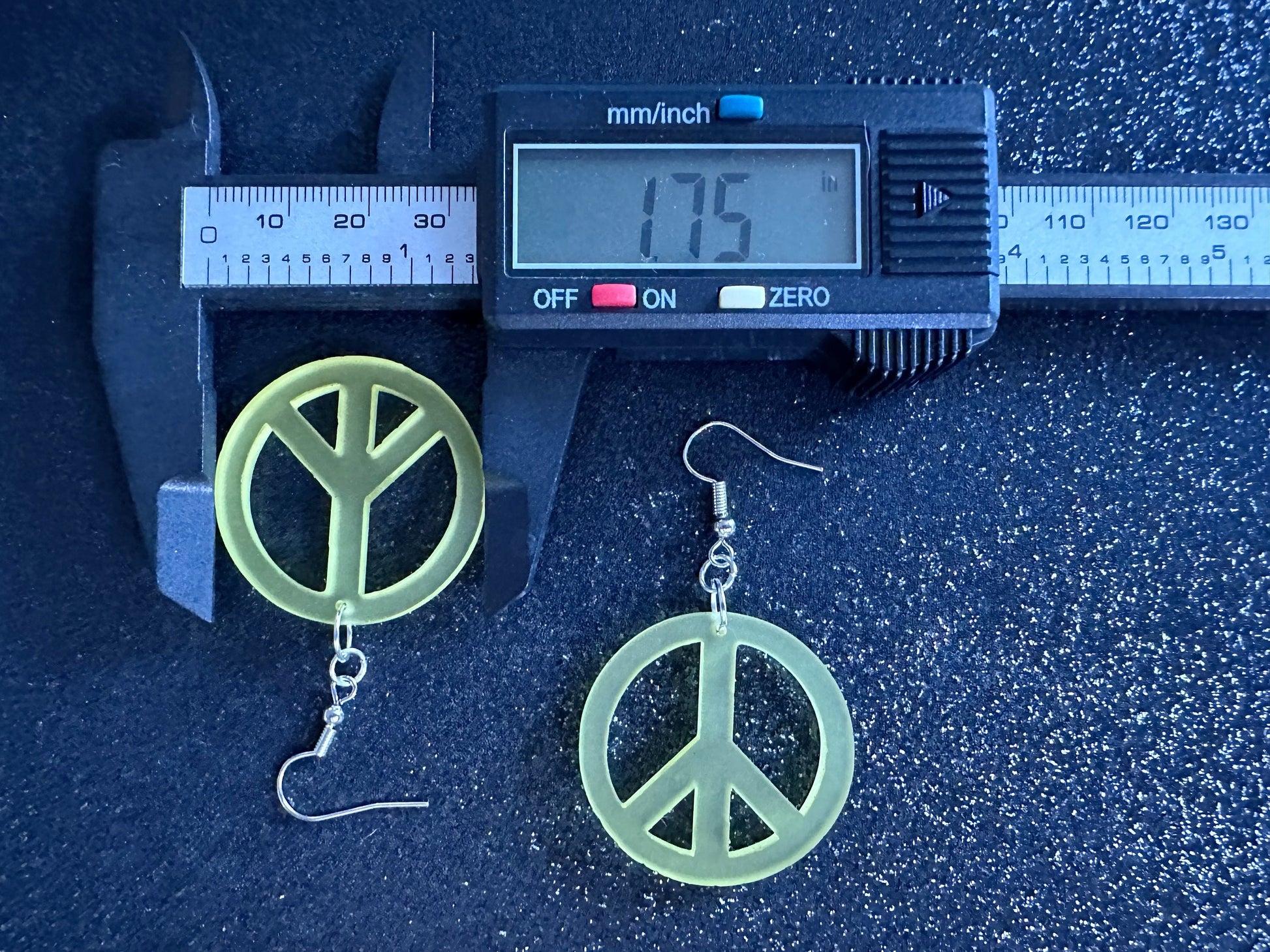 Yellow Peace Sign Earrings: Laser Cut Acrylic Peace Signs, Hippie, Hipster, 80s, Happiness, Happy, Best Gifts for Her/Him/Them