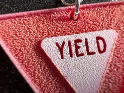Yield Sign Earrings: Laser Cut Acrylic Signs, Warning, Alarm, Attention Driving, Red & White Road Sign, Best Gifts for Her/Him/Them