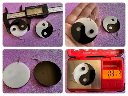 YinYang Earrings: Asian, Buddhist Philosophy, Zen, Gifts for Her/Him/Them