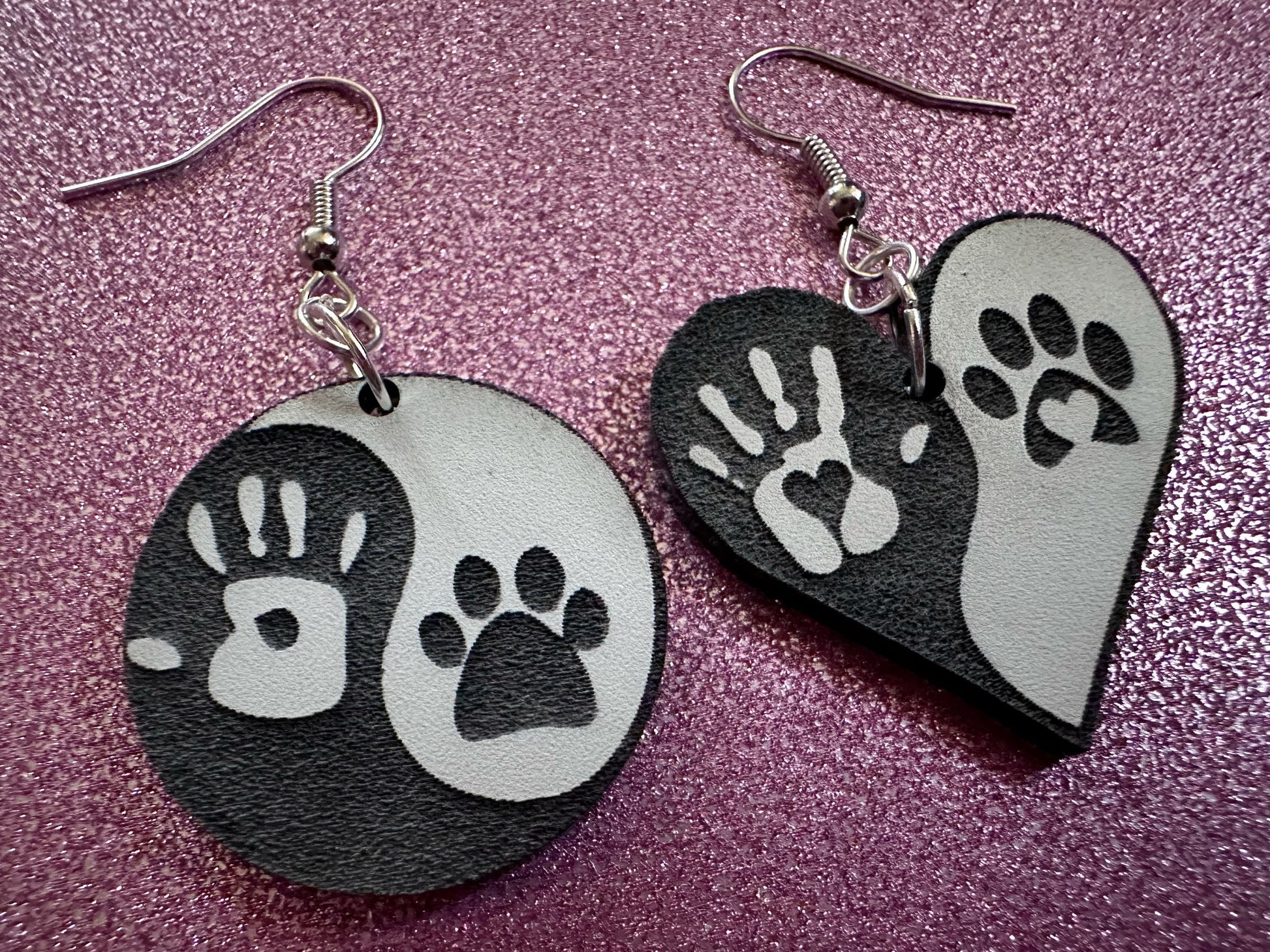 Yin and Yang Cat Earrings: Laser Cut Acrylic Cats, Kitty, Kitten, Cat, Animals, Feline, Black Cat, White Cat, Best Gifts for Her/Him/Them