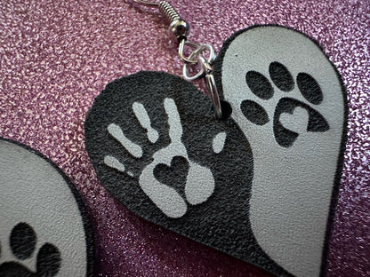 Yin and Yang Cat Earrings: Laser Cut Acrylic Cats, Kitty, Kitten, Cat, Animals, Feline, Black Cat, White Cat, Best Gifts for Her/Him/Them