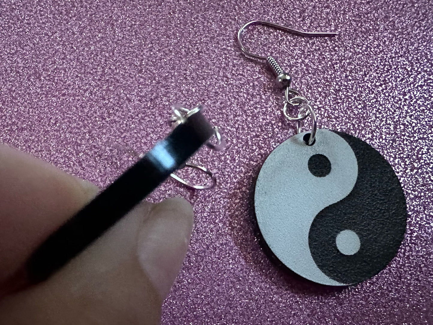 Yin and Yang Earrings: Laser Cut Acrylic Yinyang, Yin-Yang, Asian, Buddhism, Buddhist Philosophy, Zen Vibes, Best Gifts for Her/Him/Them