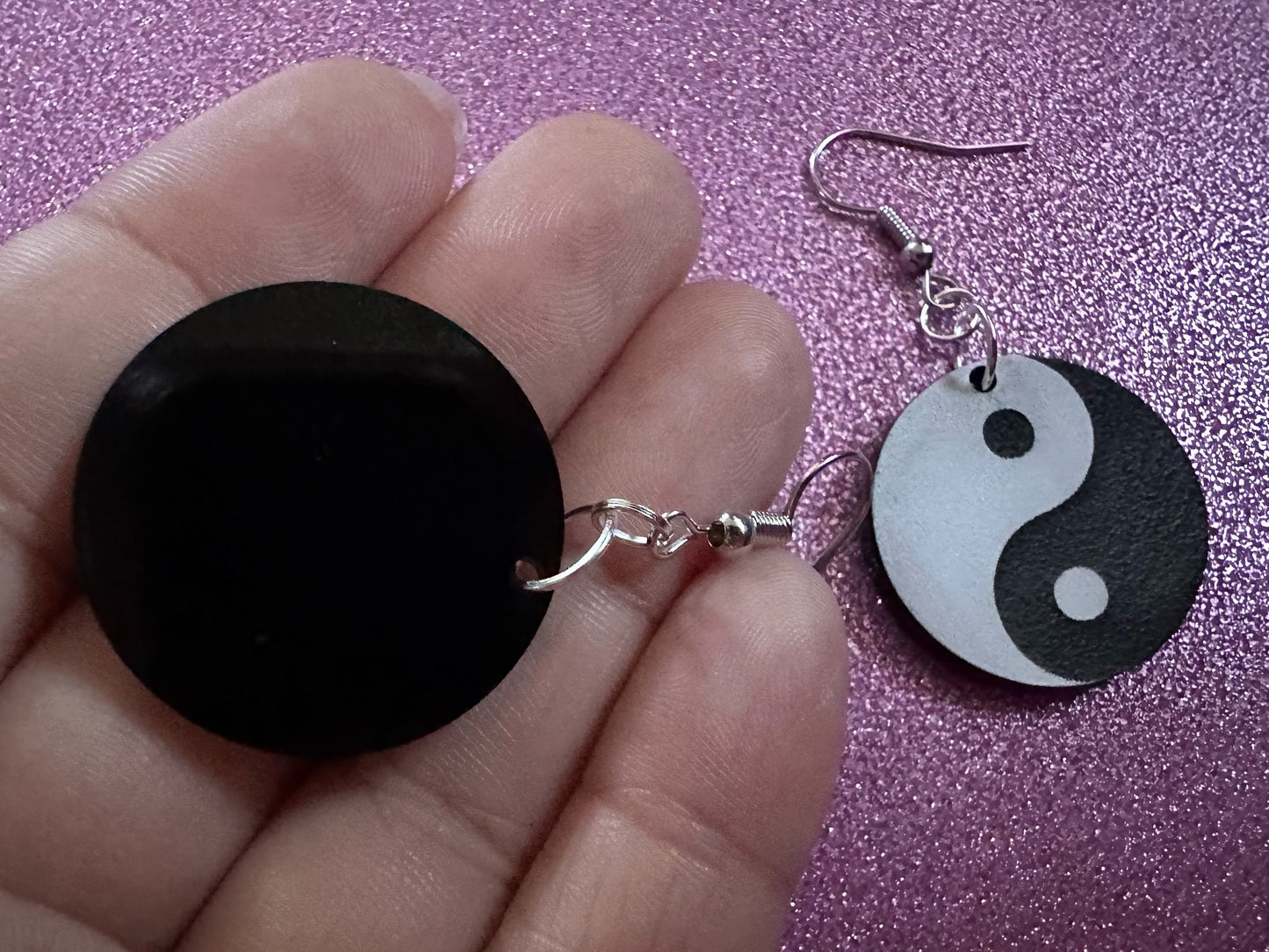 Yin and Yang Earrings: Laser Cut Acrylic Yinyang, Yin-Yang, Asian, Buddhism, Buddhist Philosophy, Zen Vibes, Best Gifts for Her/Him/Them