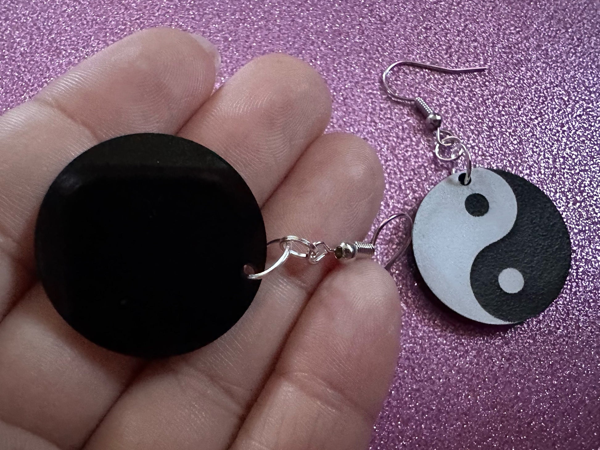 Yin and Yang Earrings: Laser Cut Acrylic Yinyang, Yin-Yang, Asian, Buddhism, Buddhist Philosophy, Zen Vibes, Best Gifts for Her/Him/Them