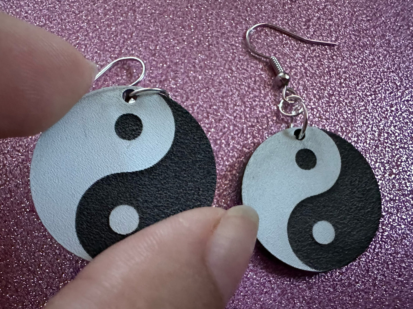 Yin and Yang Earrings: Laser Cut Acrylic Yinyang, Yin-Yang, Asian, Buddhism, Buddhist Philosophy, Zen Vibes, Best Gifts for Her/Him/Them