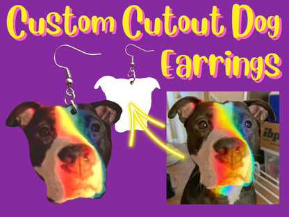 Your Dog Here - Custom Earrings Any Photo Your Dog Here, Picture Earrings, Best Gifts, Sublimated Photos, Unique Gift For Her/Him/Them