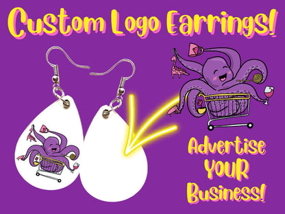 Your Logo Here - Custom Earrings, Sublimated Jewelry, Turn Any Photo into Earrings, Best Gifts, Unique Gift For Her/Him/Them