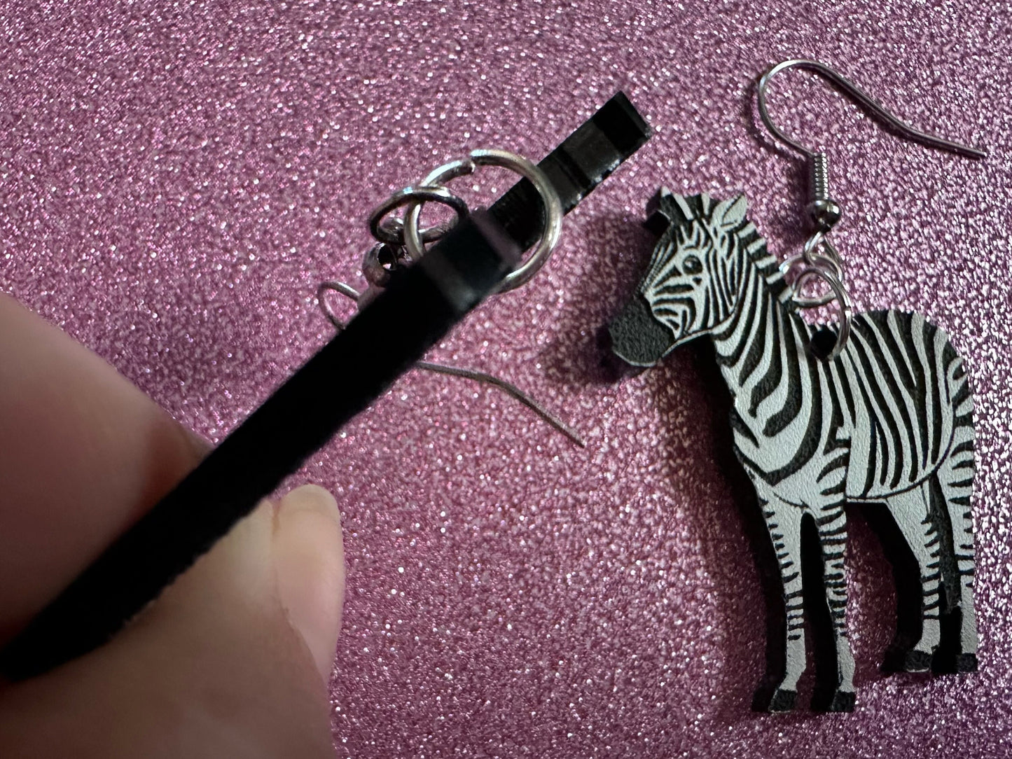 Zebra Earrings: Laser Cut Acrylic Zebras, Safari, Zebras, African Animals, Zoo, Fancy, Fashion, Zebra Print, Best Gifts for Her/Him/Them