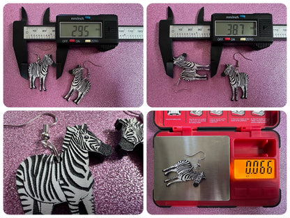 Zebra Earrings: Laser Cut Acrylic Zebras, Safari, Zebras, African Animals, Zoo, Fancy, Fashion, Zebra Print, Best Gifts for Her/Him/Them