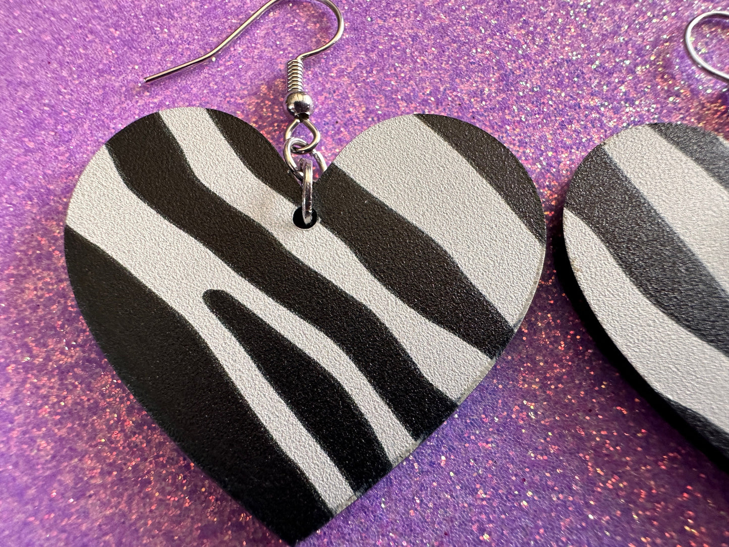 Zebra PrintEarrings: Laser Cut Acrylic Animal Print, Safari, Zebras, African Animals, Zoo, Fancy, Fashion, Best Gifts for Her/Him/Them