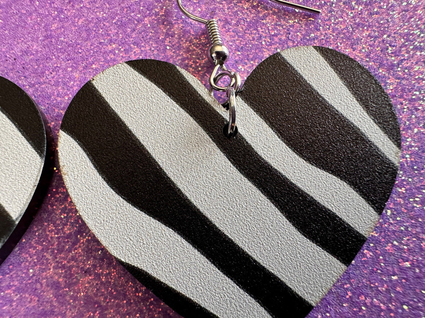 Zebra PrintEarrings: Laser Cut Acrylic Animal Print, Safari, Zebras, African Animals, Zoo, Fancy, Fashion, Best Gifts for Her/Him/Them