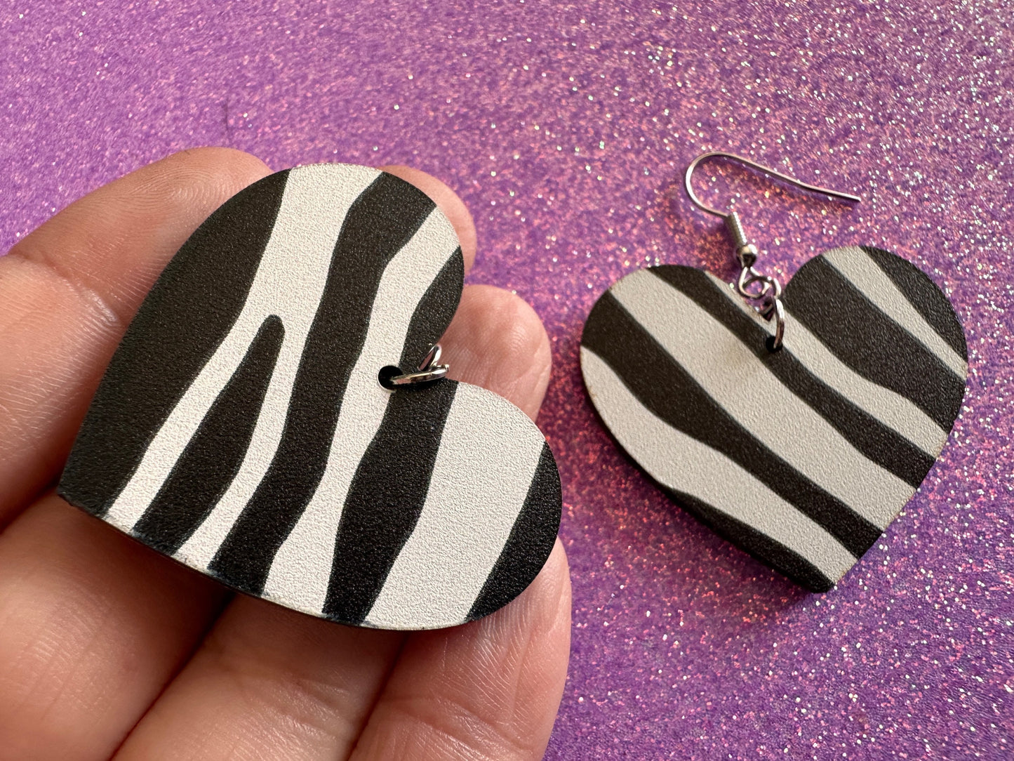 Zebra PrintEarrings: Laser Cut Acrylic Animal Print, Safari, Zebras, African Animals, Zoo, Fancy, Fashion, Best Gifts for Her/Him/Them