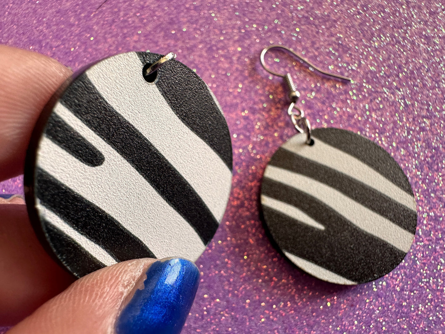 Zebra PrintEarrings: Laser Cut Acrylic Animal Print, Safari, Zebras, African Animals, Zoo, Fancy, Fashion, Best Gifts for Her/Him/Them