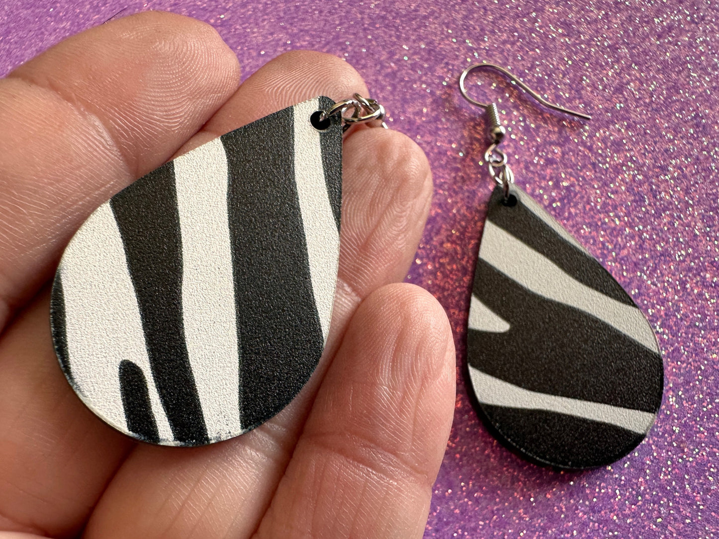 Zebra PrintEarrings: Laser Cut Acrylic Animal Print, Safari, Zebras, African Animals, Zoo, Fancy, Fashion, Best Gifts for Her/Him/Them