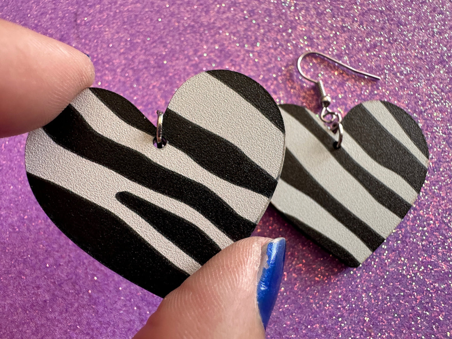 Zebra PrintEarrings: Laser Cut Acrylic Animal Print, Safari, Zebras, African Animals, Zoo, Fancy, Fashion, Best Gifts for Her/Him/Them