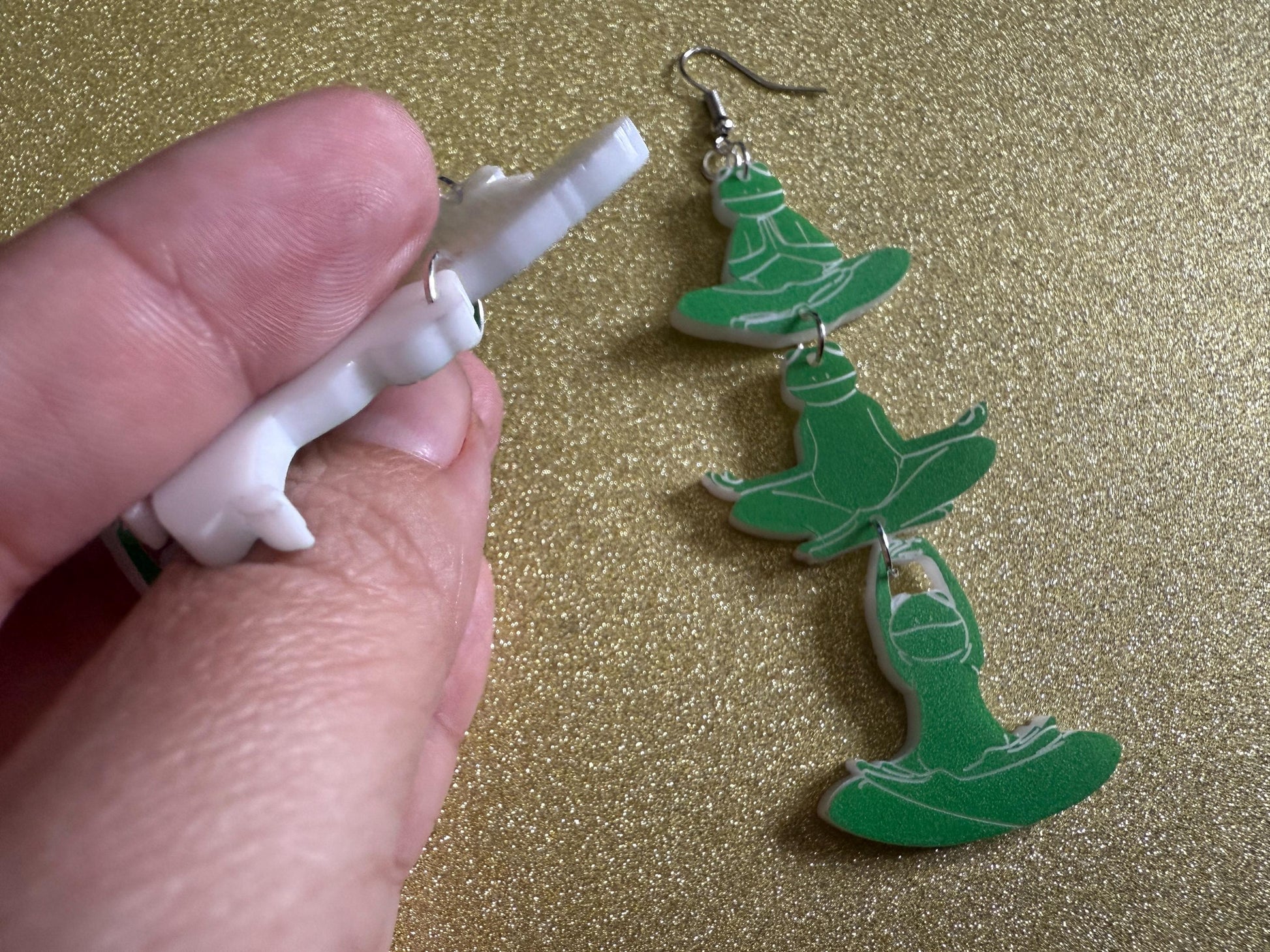 Zen Frog Earrings: Laser Cut Acrylic Yoga Frogs, Yogi Frogs, Animals, Novelty Earrings, Green Earrings, Animals, Best Gifts for Her/Him/Them