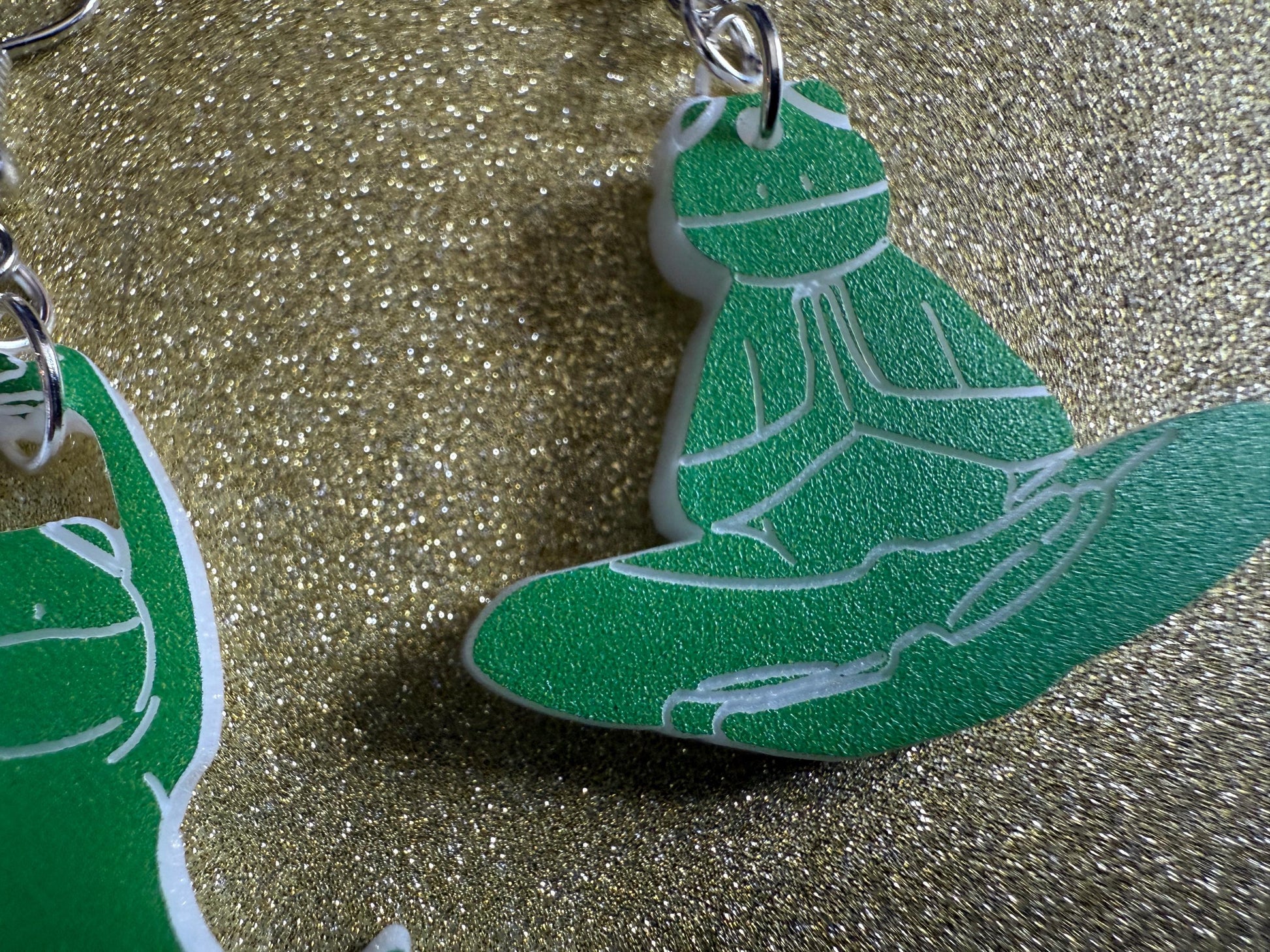 Zen Frog Earrings: Laser Cut Acrylic Yoga Frogs, Yogi Frogs, Animals, Novelty Earrings, Green Earrings, Animals, Best Gifts for Her/Him/Them