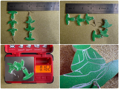 Zen Frog Earrings: Laser Cut Acrylic Yoga Frogs, Yogi Frogs, Animals, Novelty Earrings, Green Earrings, Animals, Best Gifts for Her/Him/Them