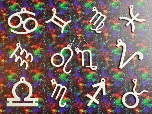 Zodiac Earrings: Laser Cut Acrylic Astrology Signs, Leo, Scorpio, Aries, Pisces, Cancer, Virgo, Gemini, Horoscope, Gifts for Her/Him/Them