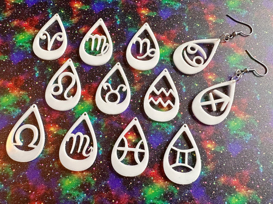 Zodiac Earrings: Laser Cut Acrylic Astrology Signs, Leo, Scorpio, Aries, Pisces, Cancer, Virgo, Gemini, Horoscope, Gifts for Her/Him/Them