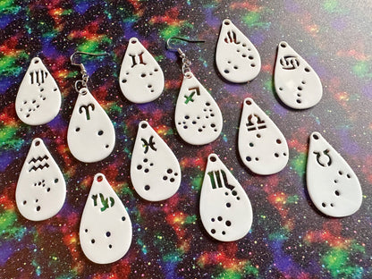 Zodiac Earrings: Laser Cut Acrylic Astrology Signs, Leo, Scorpio, Aries, Pisces, Cancer, Virgo, Gemini, Horoscope, Gifts for Her/Him/Them