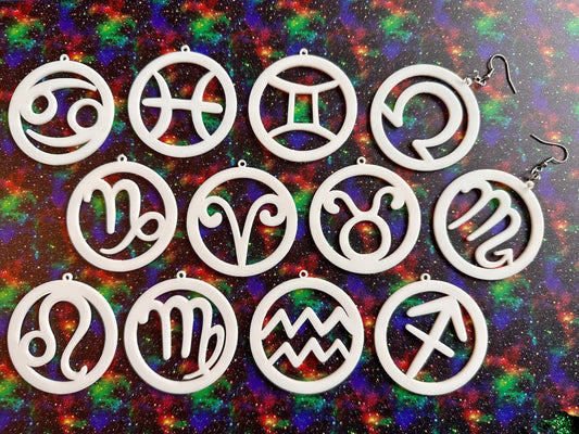 Zodiac Earrings: Laser Cut Acrylic Astrology Signs, Leo, Scorpio, Aries, Pisces, Cancer, Virgo, Gemini, Horoscope, Gifts for Her/Him/Them