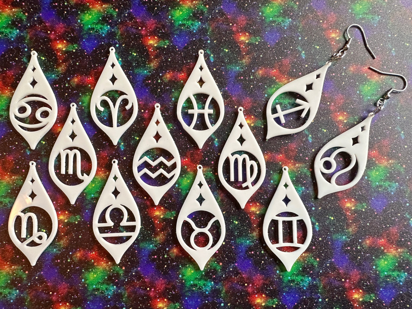 Zodiac Earrings: Laser Cut Acrylic Astrology Signs, Leo, Scorpio, Aries, Pisces, Cancer, Virgo, Gemini, Horoscope, Gifts for Her/Him/Them