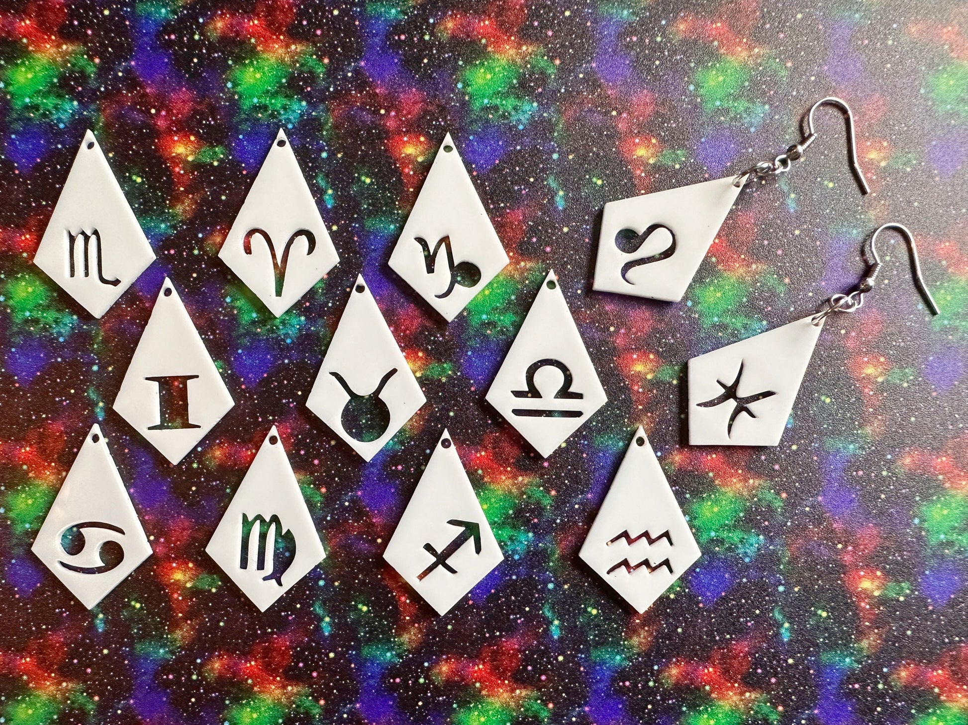 Zodiac Earrings: Laser Cut Acrylic Astrology Signs, Leo, Scorpio, Aries, Pisces, Cancer, Virgo, Gemini, Horoscope, Gifts for Her/Him/Them