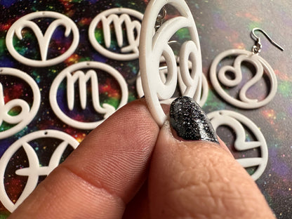 Zodiac Earrings: Laser Cut Acrylic Astrology Signs, Leo, Scorpio, Aries, Pisces, Cancer, Virgo, Gemini, Horoscope, Gifts for Her/Him/Them