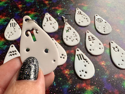 Zodiac Earrings: Laser Cut Acrylic Astrology Signs, Leo, Scorpio, Aries, Pisces, Cancer, Virgo, Gemini, Horoscope, Gifts for Her/Him/Them