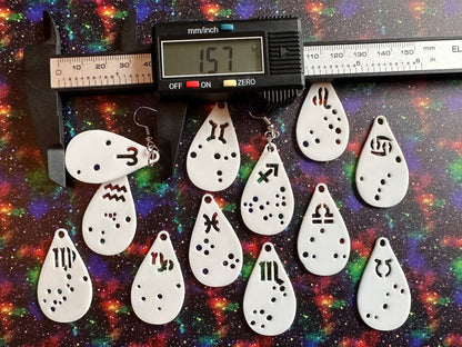 Zodiac Earrings: Laser Cut Acrylic Astrology Signs, Leo, Scorpio, Aries, Pisces, Cancer, Virgo, Gemini, Horoscope, Gifts for Her/Him/Them